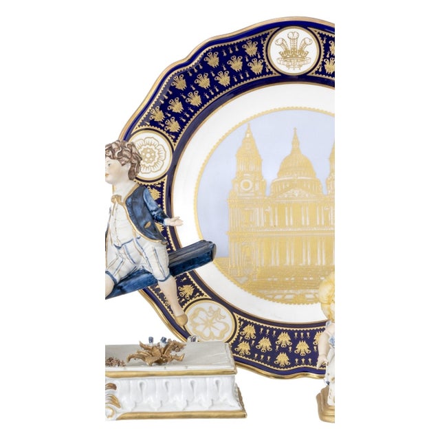Commemorative Plate and Two Sculptural Groups in Porcelain, Set of 3 For Sale - Image 6 of 8