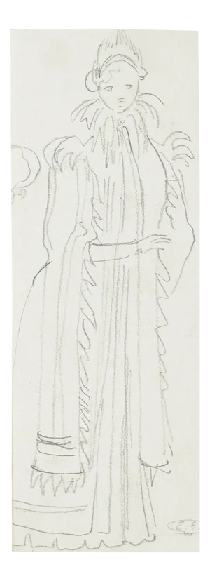 Eugène Berman, Theatrical Costum, 1950s, Original Pencil Drawing