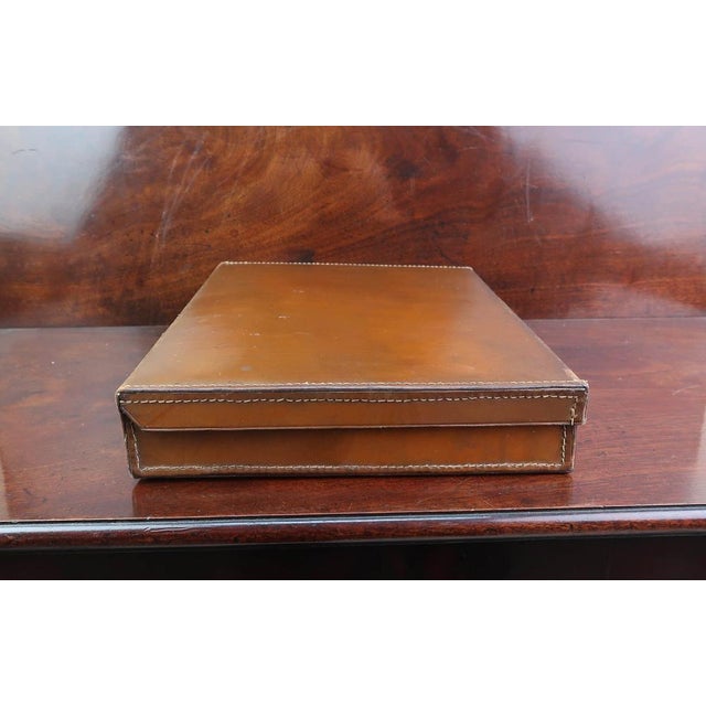 Vintage English Brown Leather Attache or Briefcase, 1920s For Sale - Image 9 of 13