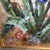 European School 20th Century Oil on Canvas Impressionist Floral Still Life Blue Irises and Butterfly Framed Signed For Sale In Washington DC - Image 6 of 10
