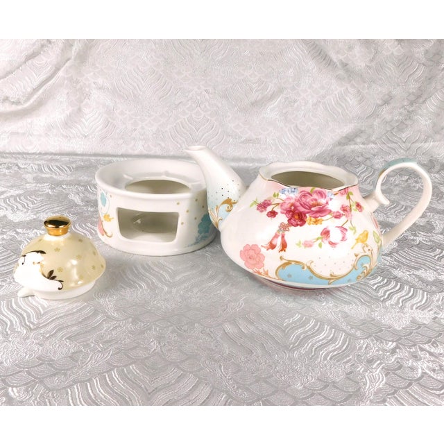 Grace’s Teaware Teapot and Warming Stand in Pink Rose Dots # 27491 For Sale - Image 4 of 16