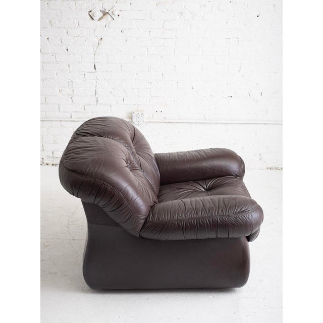 Italian Mid-Century Brown Leather Club Chair For Sale - Image 4 of 15
