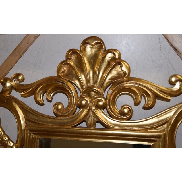 Rococo Gilt Rococo Pier Mirror in Carved Frame For Sale - Image 3 of 8
