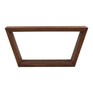 Modern Walnut Trapezoid Console Table For Sale