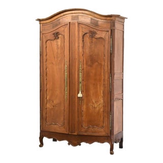French Provincial Louis XV Style Armoire For Sale