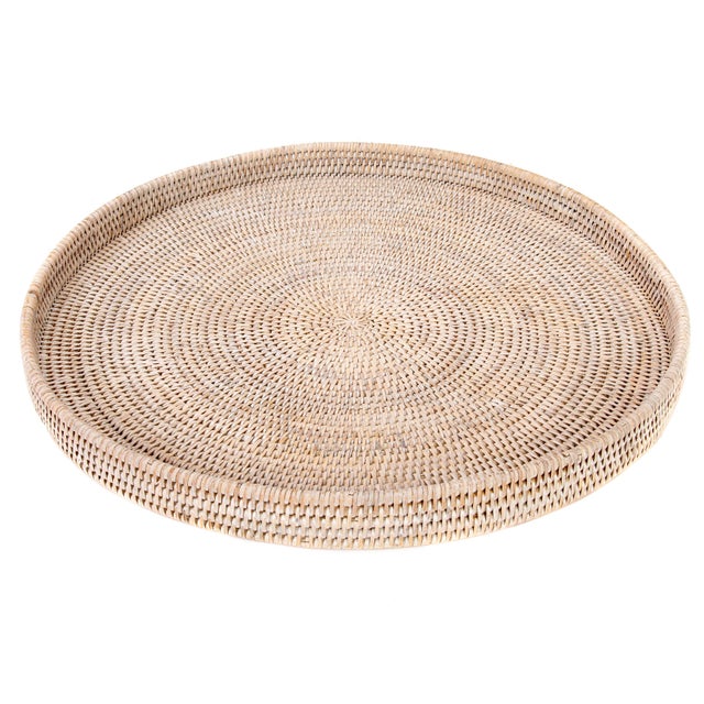 Artifacts Rattan Round Ottoman Tray Chairish