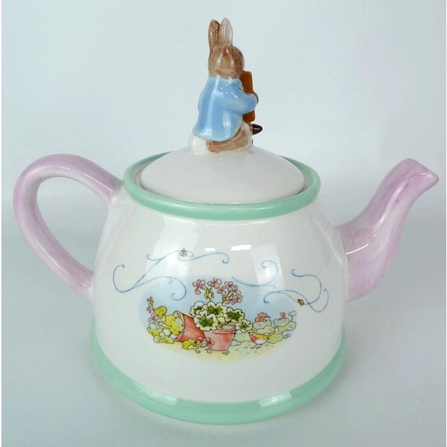 2000 - 2009 Vintage Teleflora Beatrix Potter Peter Rabbit Easter Teapot For Sale - Image 5 of 6