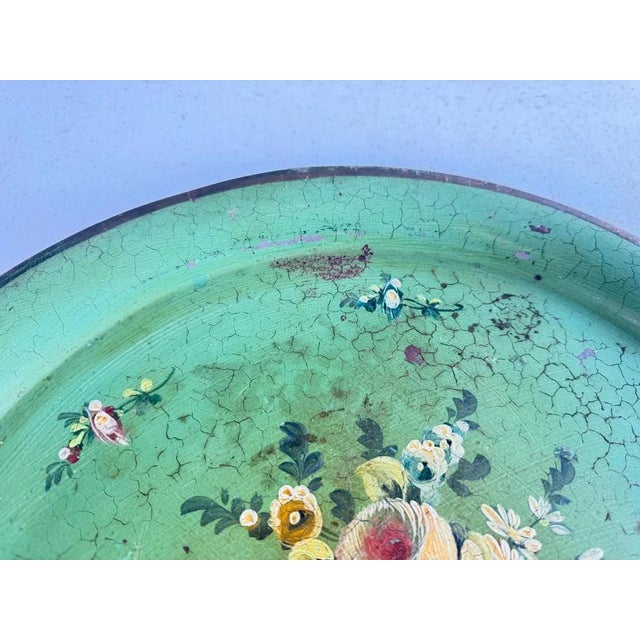 Metal French Geen Tray in Metal, 1970s For Sale - Image 7 of 12