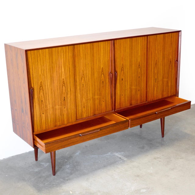 Omann Jun. Model #13 Danish Rosewood Highboard Designed by Gunni Omann For Sale - Image 9 of 18
