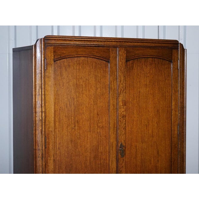 English Two Door Wardrobe in Oak For Sale - Image 3 of 18