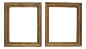 Pair of Woven Oak Wood Picture Frames Fits 16" X 20" Rabbet Opening Mid Century Modern