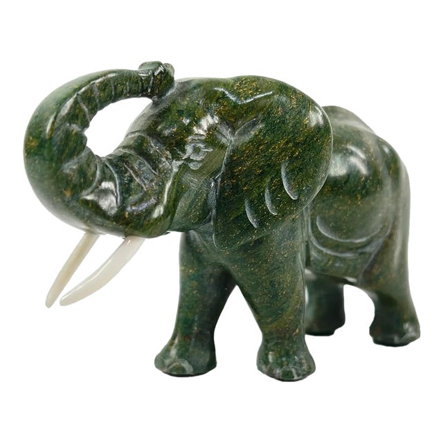 Early 20th Century Shona Stone Verdite Elephant Sculpture MATTER COLLECTION For Sale