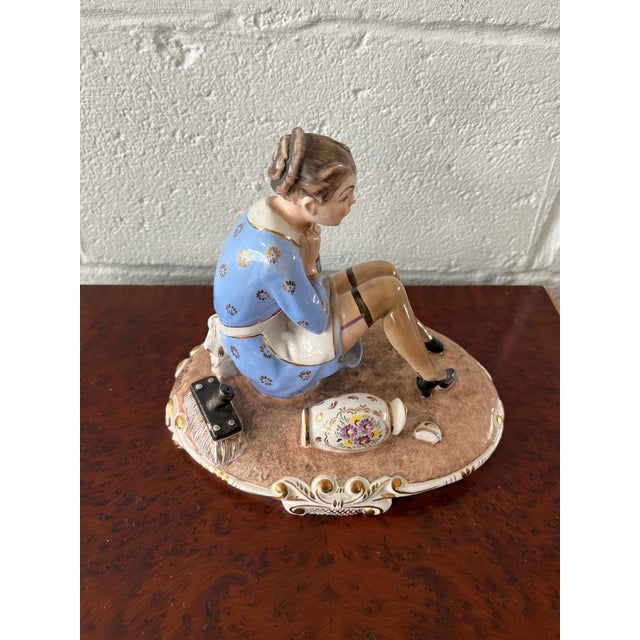 Vintage Italian Porcelain Figure of Maid For Sale - Image 11 of 12