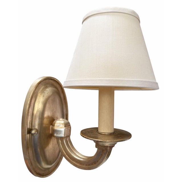 Pair of Regency Style Paul Ferrante White Gold Giktwood Sconces. Listed in pairs. This listing is for 1 of 2 pairs...