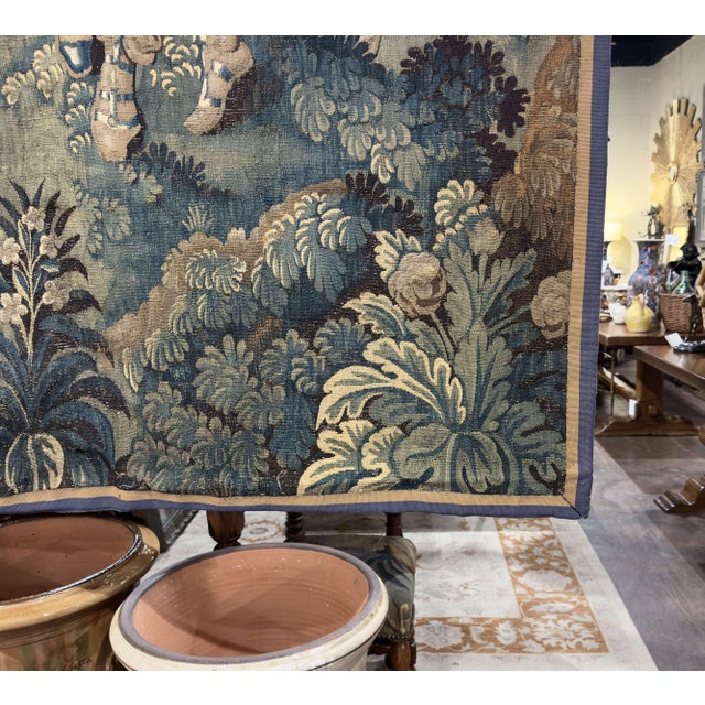 Late 18th Century Monumental 18th Century Flemish Verdure Tapestry With Classical Scene For Sale - Image 5 of 13