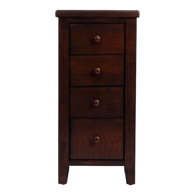 Kelton 4 Drawer Side Table, Dark Brown For Sale