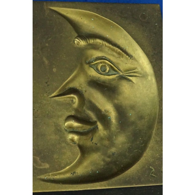 20th Century Man on Moon Gilded Bronze Sculpture of a Crescent Moon by ZEV / Daniel Albert Harris, USA, 1950s For Sale - Image 9 of 16