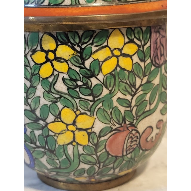 Vintage Benjarong Porcelain Lidded Vessel For Sale - Image 10 of 13