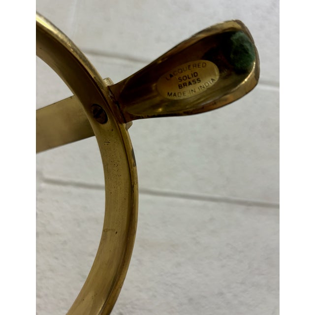 Brass Vintage Bubbled Glass Fruit Bowl With Brass Stand For Sale - Image 8 of 12