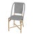 Gray Tobias 18.5 in. Seat Height Outdoor Rattan and Metal Dining Side Chair, Gray/White Dot / Natural Rattan Frame For Sale - Image 8 of 8