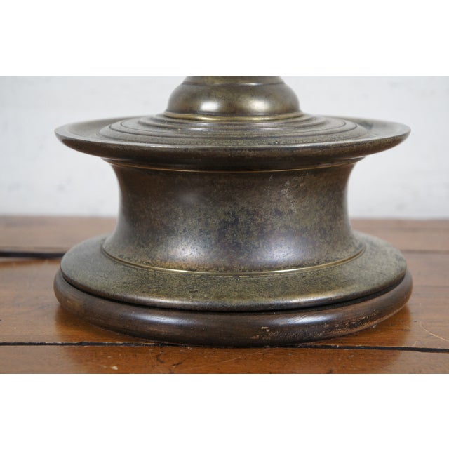 Vintage Frederick Cooper Brass Candlestick Candle Stand Table Lamp For Sale - Image 9 of 12