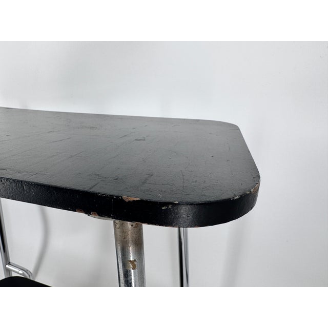 Bauhaus Side Table in Chrome and Wood, 1930s For Sale - Image 14 of 18