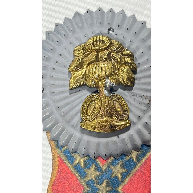 United Confederate Veteran’s, Hat Cockade Circa 1890, South Carolina Palmetto Insignia, Confederate States of America For Sale In Baltimore - Image 6 of 10