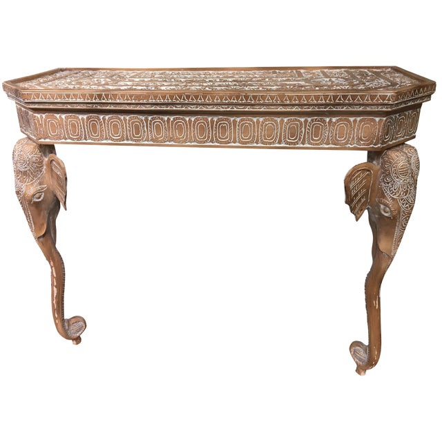 HandCarved Elephant Console Table Chairish