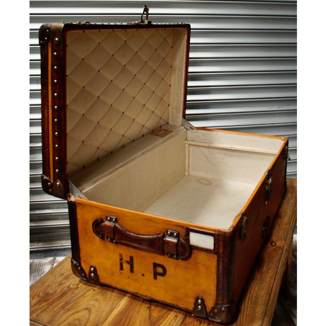 Orange Steamer Trunk from Louis Vuitton, 1910 For Sale - Image 14 of 18