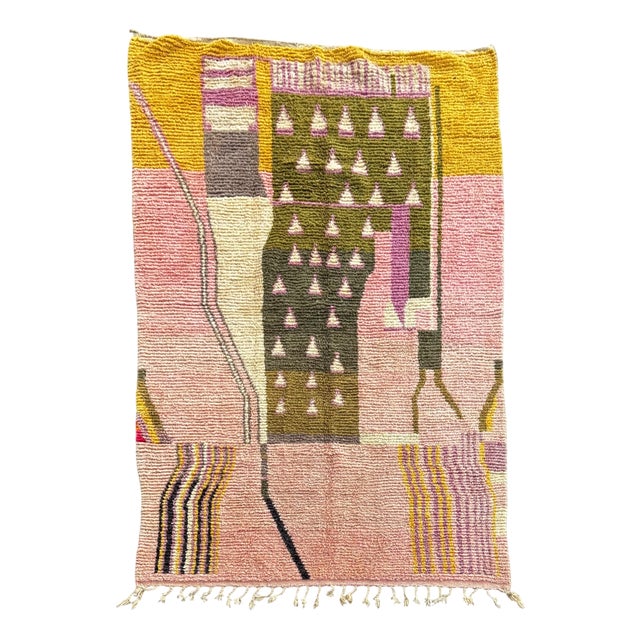 Moroccan Boujad Berber Rug in Pink Wool, 1990 For Sale