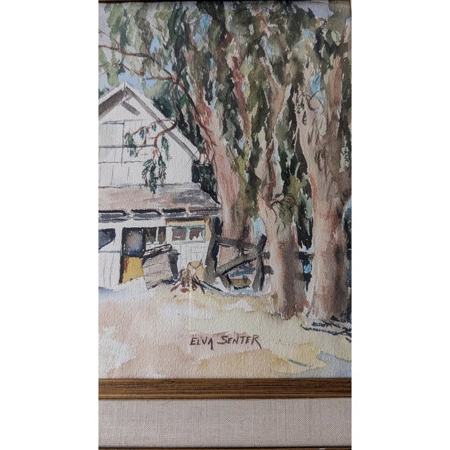 1960s 1960s Elva Senter Watercolor- Foxtail Ranch For Sale - Image 5 of 5