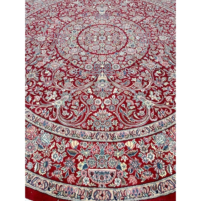 Blue 8' Round Trabiz Style Area Rug - 501534 For Sale - Image 8 of 12
