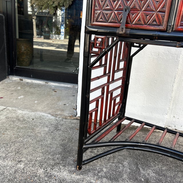 Chinese Antique Chinese Chippendale Bamboo Desk For Sale - Image 3 of 7