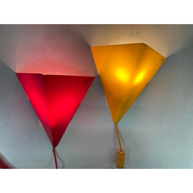 Two Triangular Wall Lamps by Mawa Design, 1980s, Set of 2 For Sale - Image 4 of 11