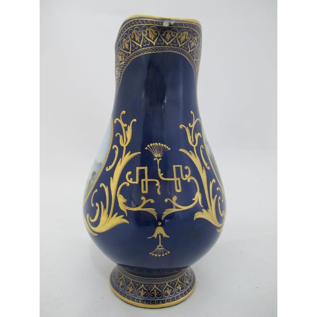 19th Century Art Nouveau Hans Heiling Karlsbad 19thc Gilt Hand Painted German Landscape Porcelain Pitcher For Sale - Image 4 of 11
