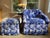 Blue Custom Floral Tufted Chair & Ottoman in Blue and Ivory Ralph Lauren, Set of 2 For Sale - Image 8 of 12