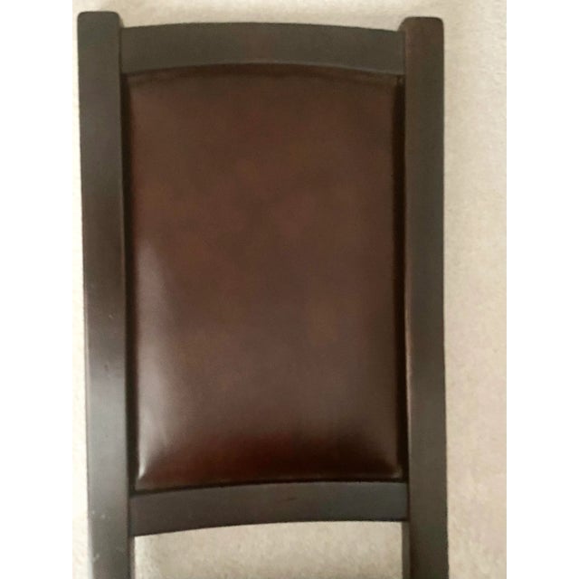 Brown Vintage South Cone Trading Company Tall Back Leather and Wood Chair Spanish Colonial Western Style Mint Condition. For Sale - Image 8 of 14