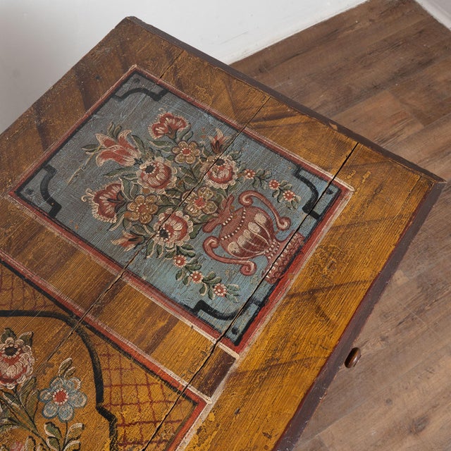 19th Century Original Hand Painted Large Chest of Three Drawers For Sale - Image 9 of 18