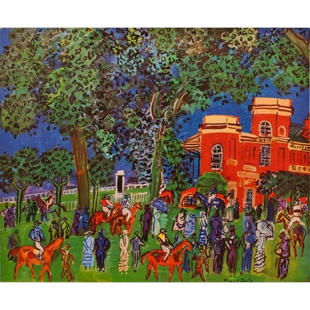1940s 1940s After Raoul Dufy "Paddock" First Edition Period Swiss Lithograph For Sale - Image 5 of 6