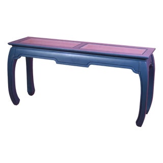 Late 20th Century Ming Style Blue Console For Sale