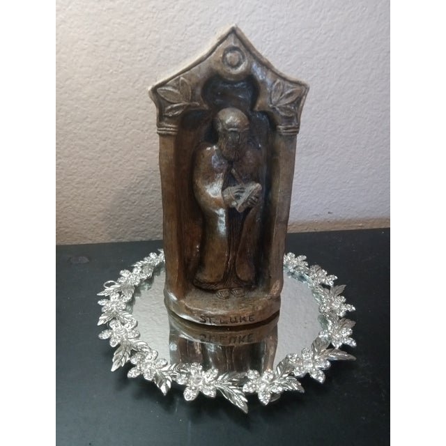 1970s Gorgeous Signed Gypsum St Luke 3d Relief Sculpture From Spain For Sale In Dallas - Image 6 of 6