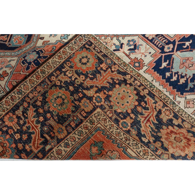 Antique Persian Heriz Rug For Sale In New York - Image 6 of 12