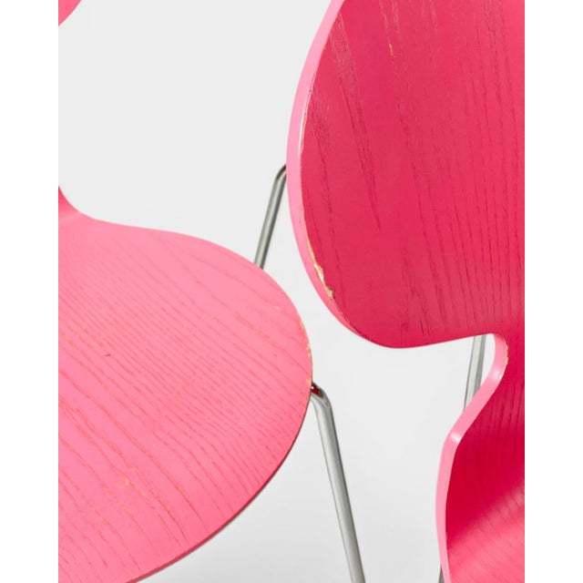Mid-Century Modern Model 3101 The Ant Chairs by Arne Jacobsen for Fritz Hansen, 1970s, Set of 6 For Sale - Image 3 of 7