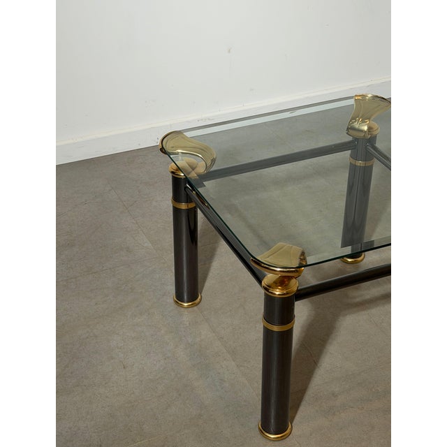 Hollywood Regency Regency Side Table with Glass Top For Sale - Image 3 of 5