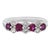 0.77 Round Cut Ruby and Diamond Platinum Cluster Band Ring Size 7 For Sale