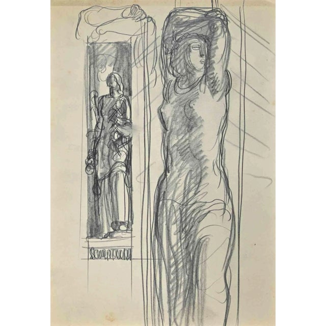Divinity Sculptures is an original Drawing in pencil on ivory-colored paper realized by An anonymous artist in the early...
