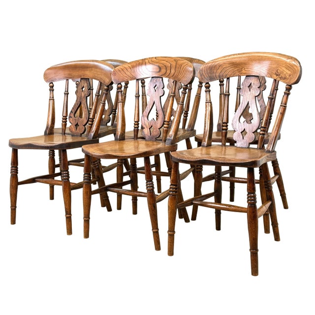 Mid-19th Century Farmhouse Kitchen Windsor Dining Chairs, 1860, Set of 6 For Sale - Image 16 of 16