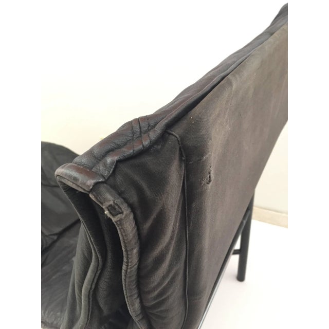 Tord Bjorklund Chaise Longue in Black Leather, Sweden 1970s For Sale In Palm Springs - Image 6 of 11