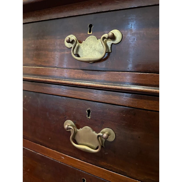 Antique Mahogany English Tooled Leather Top Partner Desk For Sale - Image 9 of 12