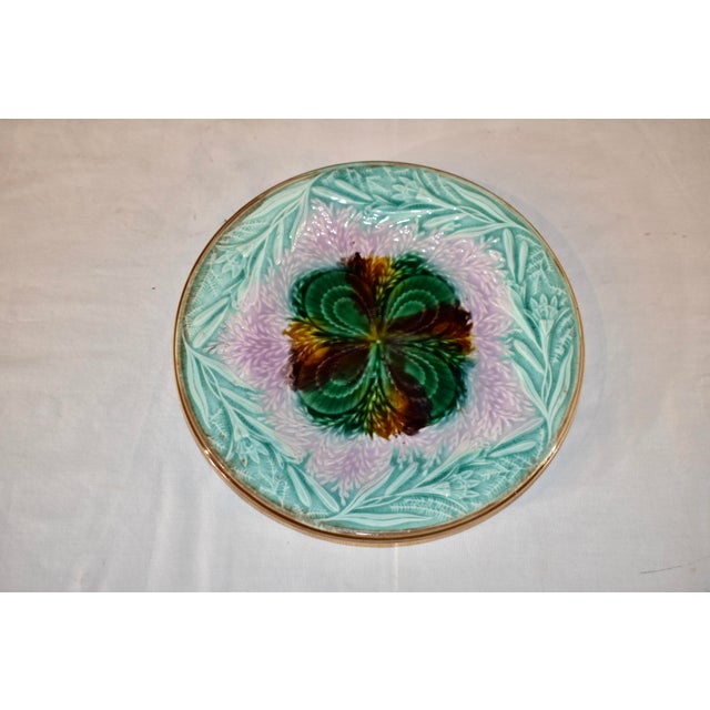 Victorian 19th Century English Majolica Plate For Sale - Image 3 of 6